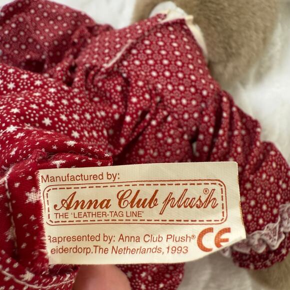 Vintage Anna Club Plush Bunny Rabbit 18 '' The Leather Tag Line - Picture 10 of 16